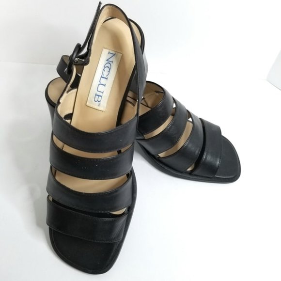 NCCLUB Black Sandels with Block Heel - Picture 5 of 6